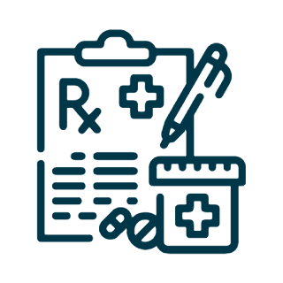 Ikon, receptblock, tabletter och pillerburk