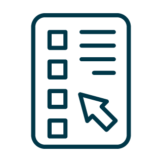 Ikon, en lista med text och en pil &ouml;ver listan